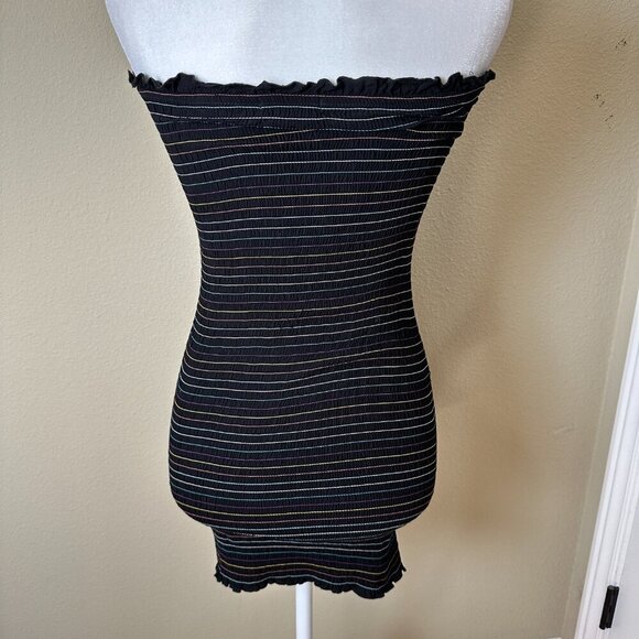 FOREVER 21 All Over Smocked Rainbow Thread Strapless Dress Size Small - Picture 5 of 9